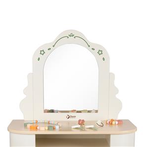 Classic World Magisk sminkbord med träpall-3