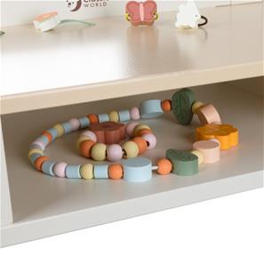 Classic World Magisk sminkbord med träpall-4