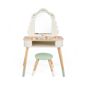 Classic World Magisk sminkbord med träpall-7