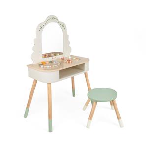 Classic World Magisk sminkbord med träpall-8