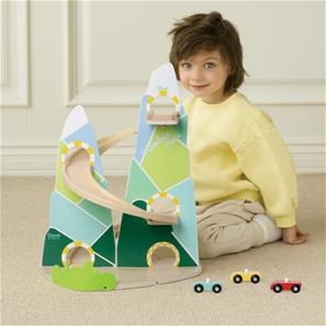 Classic World Mountain Racer Bilbana i trä - Med 3 bilar-9
