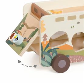Classic World Safari-bil i trä med djur (från 18 månader)-2