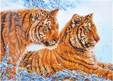 Diamond Dotz 71 x 51 cm - Tigrar i snö