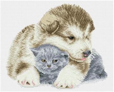 Diamond Dotz Squares 33 x 41 cm - Hund och katt