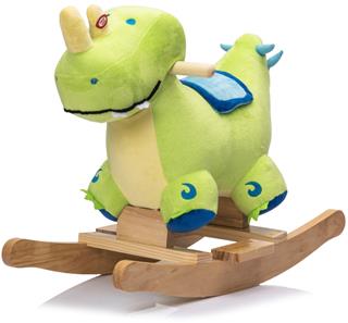 Dino gunghäst i mjuk plysch med ljud (från 12 MDR)