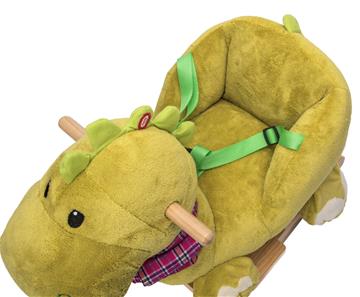 Dino gunghäst i mjuk plysch med ljud och sele (från 12 månader)-2