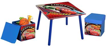 Disney Bilar / Cars McQueen Bord och 2 pallar med förvaring