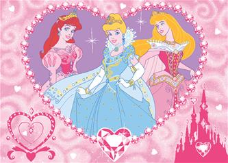 Disney Prinsess hjärta Matta 133x95
