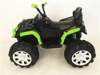 EL ATV Black för barn 12V med gummidäck. Svart/Grön-4