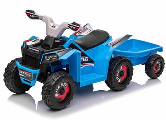 EL Barn ATV för barn med släp, blå-3