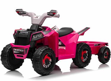 EL Barn ATV för barn med släp, pink