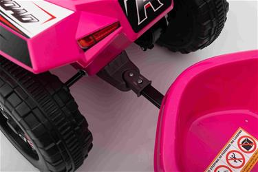 EL Barn ATV för barn med släp, pink-11
