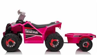 EL Barn ATV för barn med släp, pink-2