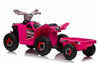 EL Barn ATV för barn med släp, pink-4
