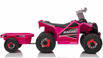 EL Barn ATV för barn med släp, pink-7