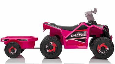 EL Barn ATV för barn med släp, pink-7