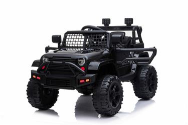 EL Black SUV till barn 12V m. 2.4G + Gummidäck + Lädersäte -10