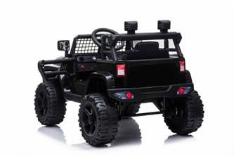EL Black SUV till barn 12V m. 2.4G + Gummidäck + Lädersäte -11