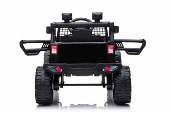 EL Black SUV till barn 12V m. 2.4G + Gummidäck + Lädersäte -12