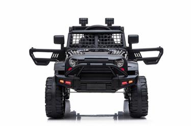 EL Black SUV till barn 12V m. 2.4G + Gummidäck + Lädersäte -13