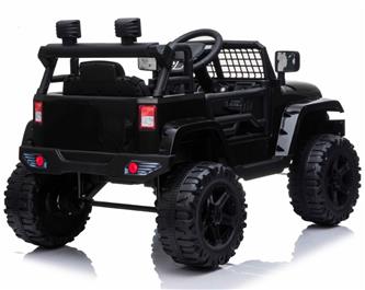 EL Black SUV till barn 12V m. 2.4G + Gummidäck + Lädersäte -3