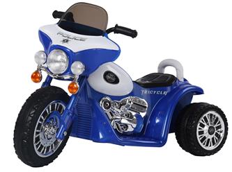 EL Polis Motorcykel till Barn, Blå