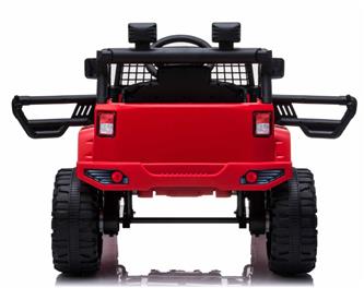 EL Red SUV till barn 12V m. 2.4G + Gummidäck + Lädersäte -3