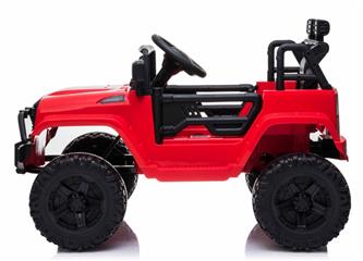 EL Red SUV till barn 12V m. 2.4G + Gummidäck + Lädersäte -4