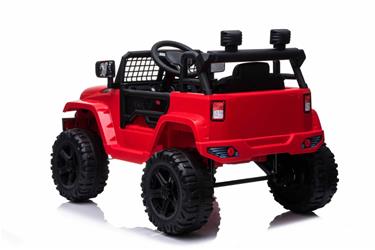 EL Red SUV till barn 12V m. 2.4G + Gummidäck + Lädersäte -5