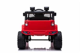 EL Red SUV till barn 12V m. 2.4G + Gummidäck + Lädersäte -6