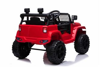EL Red SUV till barn 12V m. 2.4G + Gummidäck + Lädersäte -7