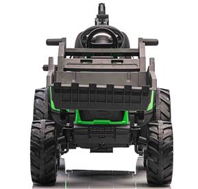 EL traktor  med frontskopa + grävmaskin + släpvagn för barn 21,6V Grön-5