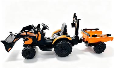 EL traktor  med frontskopa + grävmaskin + släpvagn för barn 21,6V-2