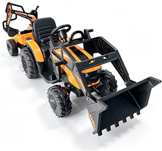 EL traktor  med frontskopa + grävmaskin + släpvagn för barn 21,6V-3