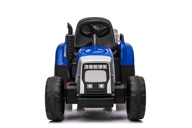 EL Traktor med trailer Blå 12V m/2.4G, konstlädersäte, Gummihjul-4