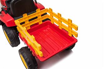 EL Traktor med trailer Röd 12V m/2.4G, konstlädersäte, Gummihjul-11