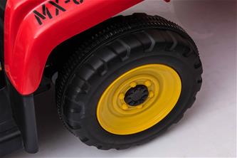 EL Traktor med trailer Röd 12V m/2.4G, konstlädersäte, Gummihjul-8