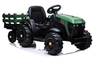 EL Traktor med trailer till Barn 12V m/2.4G, Lädersäte, Gummihjul-7