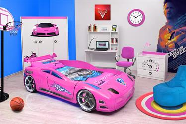 Enzo Bilsäng med LED-Ljus och Ljudpaket, pink-3