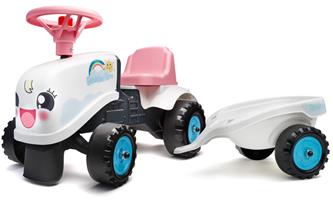 Falk Gå-Traktor + Trailer 2i1 design, 1-3 år, Vit