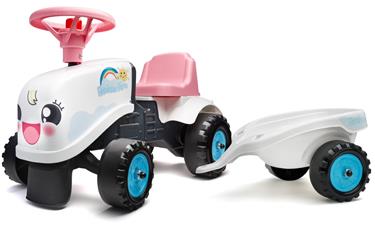 Falk Gå-Traktor + Trailer 2i1 design, 1-3 år, Vit