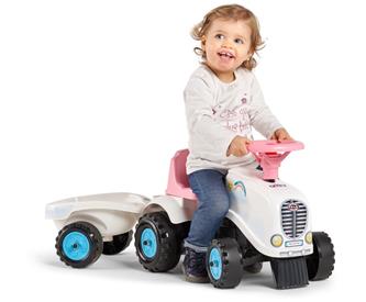 Falk Gå-Traktor + Trailer 2i1 design, 1-3 år, Vit-5
