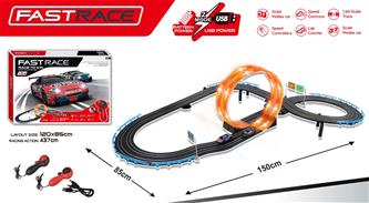 Fast Race Racerbana för barn,  437 cm, skala 1:64-2