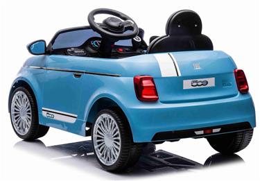 Fiat 500e elbil till barn 12v m/Gummidäck, 2.4G Remote, lädersäte-4