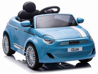 Fiat 500e elbil till barn 12v m/Gummidäck, 2.4G Remote, lädersäte-6