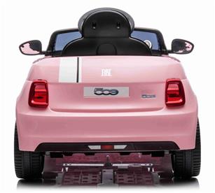  Fiat 500e elbil till barn 12v m/Gummidäck, 2.4G Remote, lädersäte Pink-5