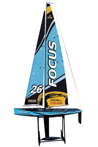 Focus V3 RC-segelbåt – Stor 2,4 GHz RTR-yacht FlySky i6, blå