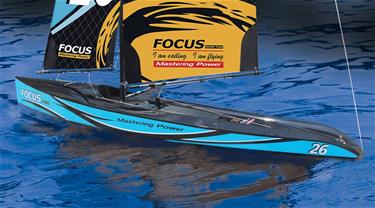 Focus V3 RC-segelbåt – Stor 2,4 GHz RTR-yacht FlySky i6, blå-2