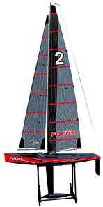 Focus V3 RC-segelbåt – Stor 2,4 GHz RTR-yacht FlySky i6 röd