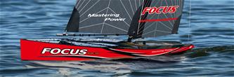 Focus V3 RC-segelbåt – Stor 2,4 GHz RTR-yacht FlySky i6 röd-3